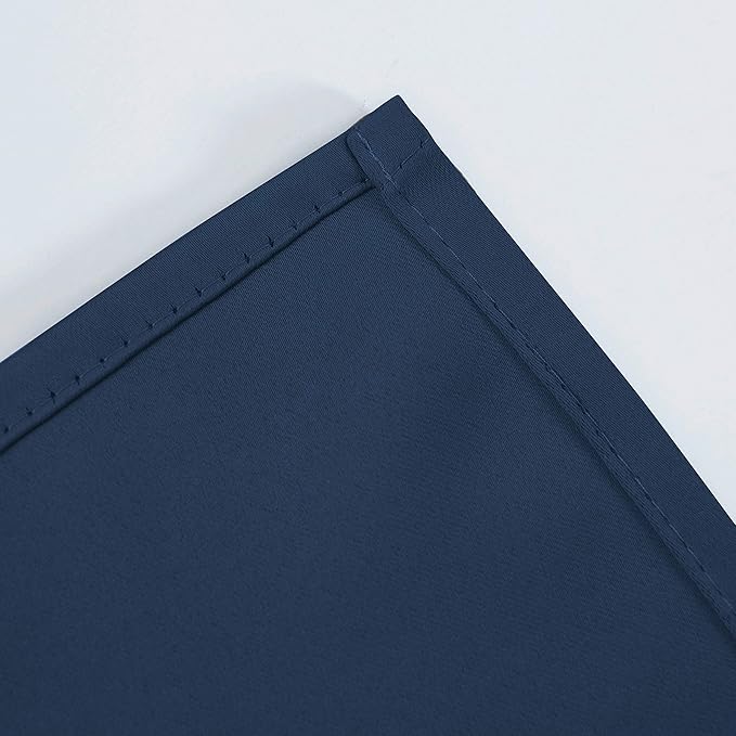 LEMOMO Blackout Curtains 52 x 63 inch/Navy Blue Curtains Set of 2 Panels/Thermal Insulated Room Darkening Bedroom Curtains
