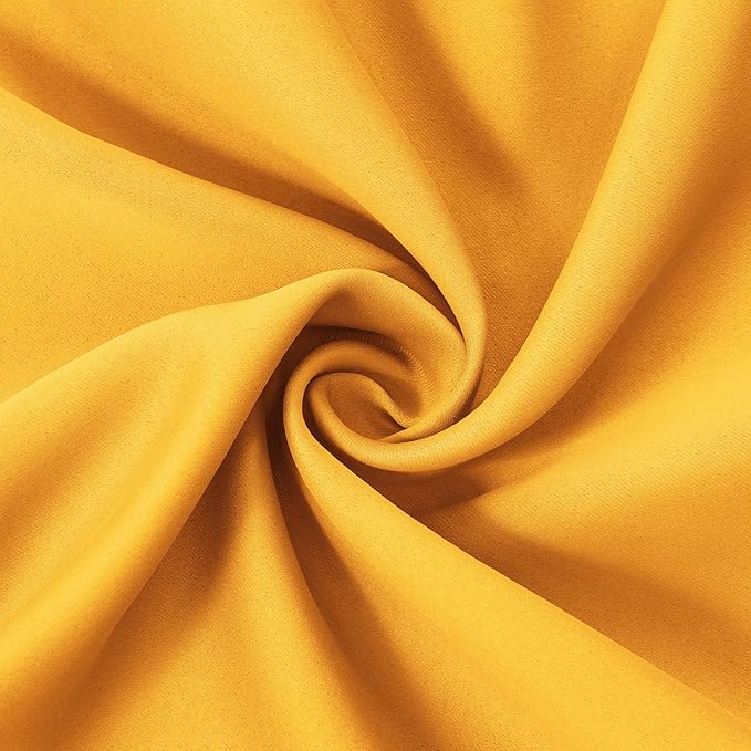 LEMOMO Yellow Thermal Blackout Curtains/52 x 72 Inch/Set of 2 Panels Room Darkening Curtains