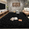 Tepook Area Rugs 9x12 for Living Room, Super Soft Fluffy Rugs for Bedroom, Modern Shaggy Rug Fuzzy Carpets for Kids, Plush Indoor Nursery Home Decor Rug with Non-Slip Bottom, Black
