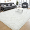 Tepook Super Soft Fluffy Rug for Bedroom, Modern Shaggy Fuzzy Kids Rugs for Living Room, Plush Indoor Nursery Home Decor Dorm Carpet with Non-Slip Bottom, Cream White, 4 X 6 Feet