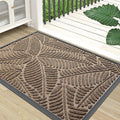 Colorxy Waterproof Doormat, Sturdy Natural Rubber Front Indoor Mat, Non Slip Low Profile Indoor Outdoor Door Mats, Stain and Fade Resistant Floor Mat, Easy Clean Patio Entrance Mat, 71''x23'', Brown