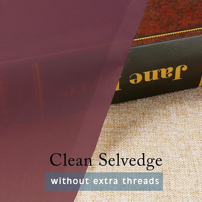 OWENIE Sheer Curtains 96 Inch Long, Elegant Sheer Curtains for Bedroom, Window Voile Sheer Curtain Panels/Drapes/Treatment for Living Room, 2Pcs, Each 42" W x 96" L, Burgundy