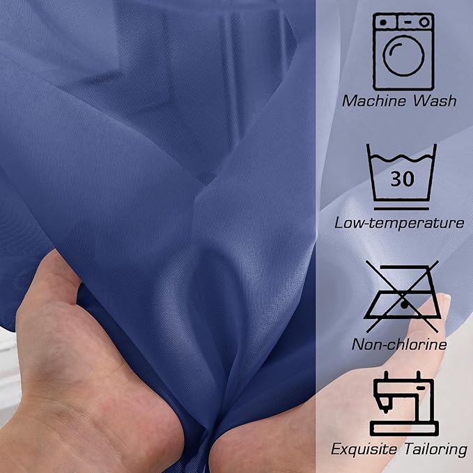 OWENIE Blue Sheer Curtains 96 Inch Long 2 Panels Set, Light Filtering Rod Pocket Soft Clear Sheer Curtain for Bedroom/Living Room, 2Pcs, Each 42" W x 96" L, Royal Blue