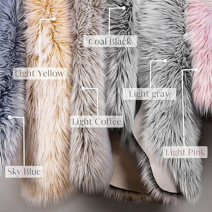 Ashler faux fur rug, Fluffy Shaggy Area Rug Ultra Soft 3 x 5 Feet Rectangle Fur Rug Frosted Bottom Gray Fuzzy Rug Machine Washable Shag Rug, Nursery Decor Throw Rugs for Bedroom, Living Room