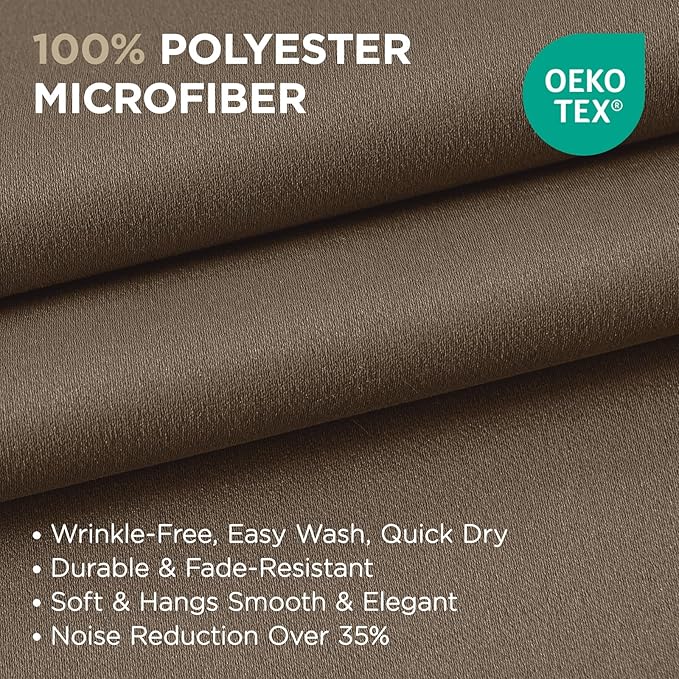 Joydeco Blackout Curtains 84 Inch Length 2 Panels Set, Thermal Insulated Long Curtains& Drapes 2 Burg, Room Darkening Grommet Drapes for Living Room Bedroom Window (W52 x L84 Inch, Khaki)