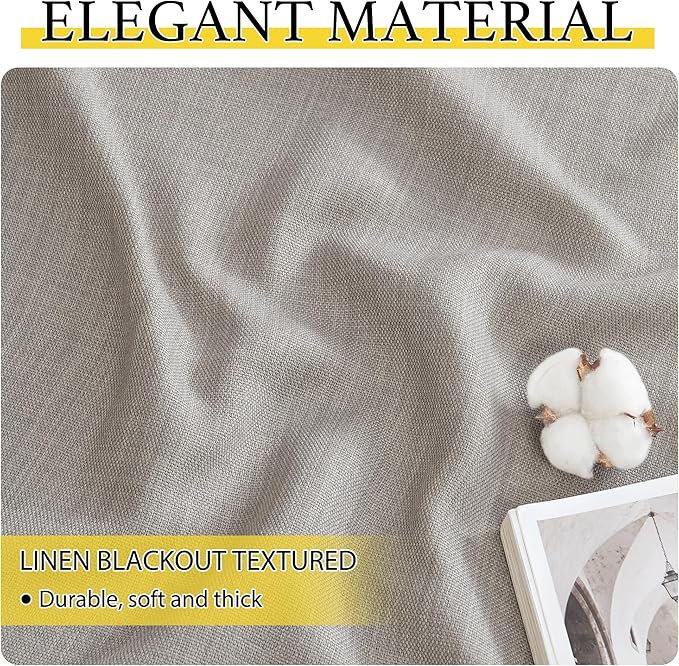 NICETOWN Valances for Bedroom, Farmhouse Windows Blackout Thermal Insulated Valance Tiers for Living Room Short Curtains for Loft Basement Window Covering, 34" W x 36" L, Angora, 2 Panels