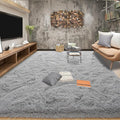 Tepook Area Rugs 10x14 for Living Room, Super Soft Fluffy Rugs for Bedroom, Modern Shaggy Rug Fuzzy Carpets for Kids, Plush Indoor Nursery Home Decor Rug with Non-Slip Bottom, Grey