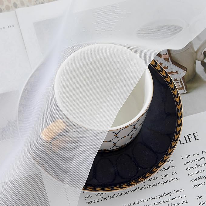 Aiyufeng Sheer Voile Window Treatment Rod Pocket Curtain Panels for Kitchen Bedroom Living Room Drapes Sunlight Filtering Privacy Semi Home Decor Assorted Colors Sizes (White, 40 W x 72 L)