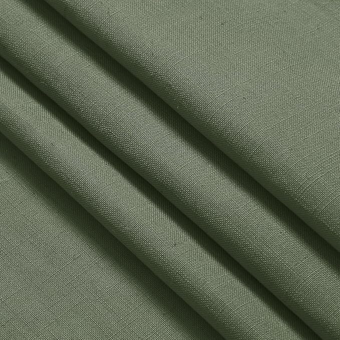 Extended Curtain Olive Green Linen Sheer Curtains for Living Room 2 Panels Set 116 Inch Length Back Tab Light Filtering & Breathability Semi Sheer Curtain Drapes for Bedroom Living Room 52x116