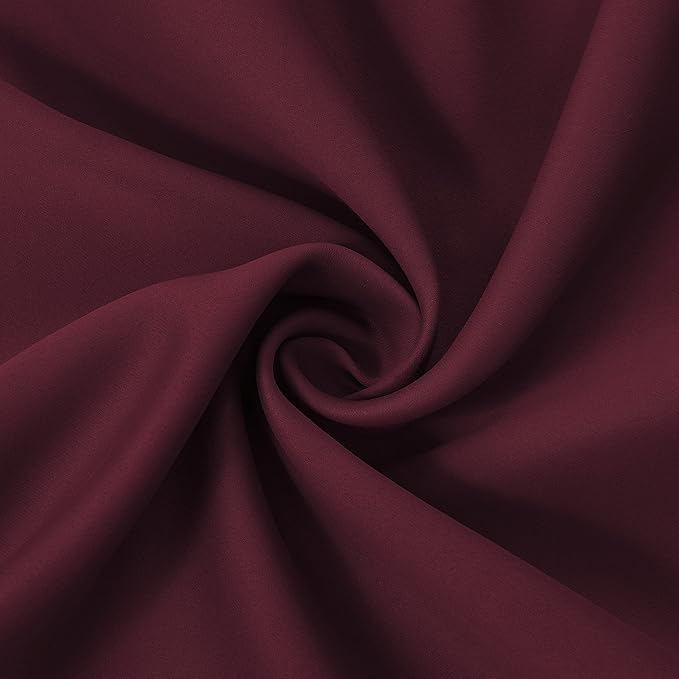 LEMOMO Burgundy Red Thermal Blackout Curtains/42 x 95 Inch/Set of 2 Panels Room Darkening Curtains for Bedroom