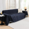 MYSKY HOME Couch Cover for Dogs Washable Couch Covers for 3 Cushion Couch Sofa Super Soft Sofa Slipcover Non Slip Sofa Cover, Chenille Sofa Covers for Dogs, Furniture Protector, 91"x134", Navy Blue