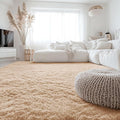 OLANLY 7x7 Machine Washable Large Area Rugs for Living Room, Bedroom, Soft Fluffy Shaggy Bedside Rug, Indoor Floor Carpet for Kids Girls and Boys, Dorms, Nursery, Home Decor Aesthetic, Beige
