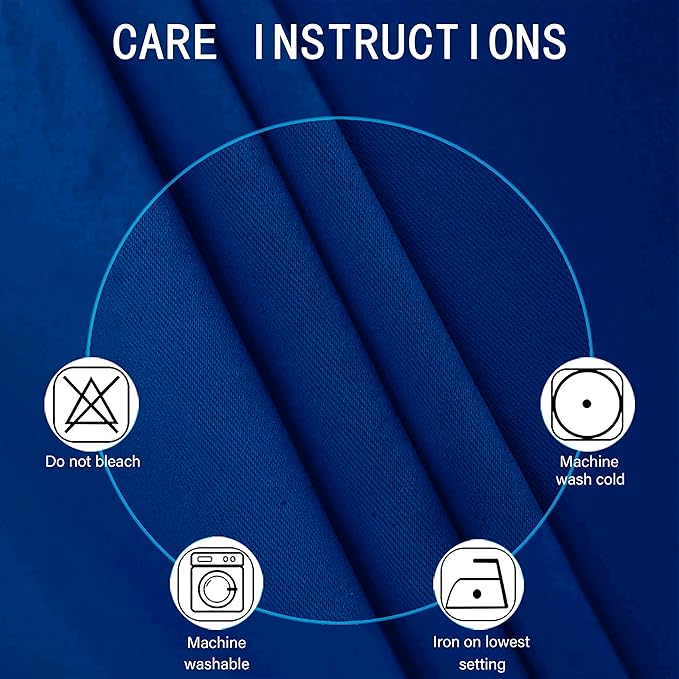 LEMOMO Blackout Curtains 66 x 95 inch/Royal Blue Curtains Set of 2 Panels/Thermal Insulated Room Darkening Bedroom Curtains