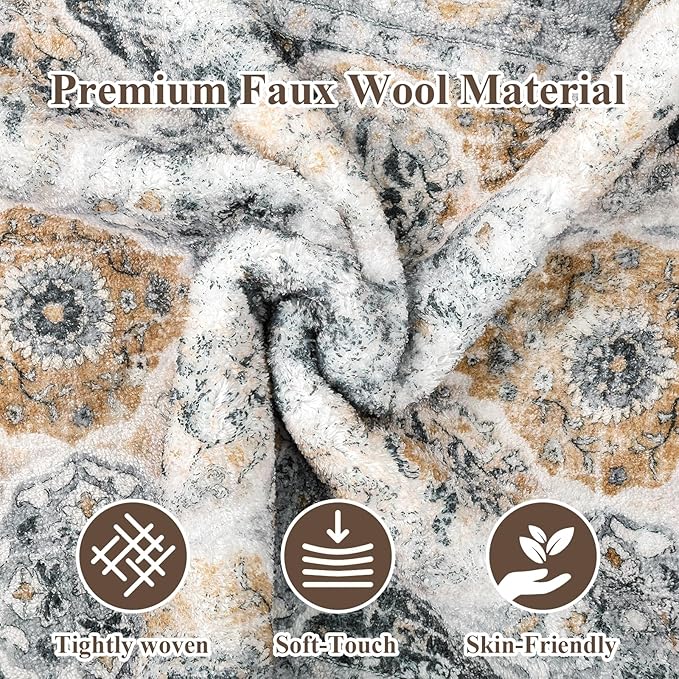 HEBE Hallway Runner Rug 2'x6' Washable Vintage Distressed Area Rugs Non Slip Laundry Rug Runner Boho Floor Carpet Runners for Hallways Entryway Laundry Room Kitchen Bathroom