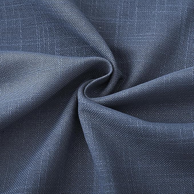 Navy Blue Curtains for Living Room Back Tab Modern Farmhouse Semi Sheer Blue Curtains 132 inches Long 2 Panels Set Muted Neutral Window Curtain for Dining Room Bedroom 52x132