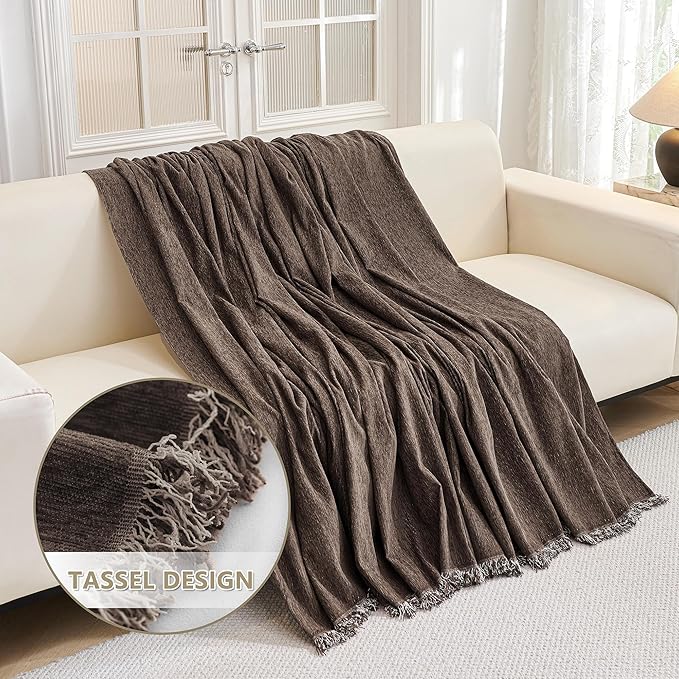 MYSKY HOME Couch Cover for Dogs, Pet Couch Covers L Shape Sectional Couch Cover, Couch Covers for 3 Cushion Couch Sofa Pet Friendly, Washable Blanket, Non-Slip Sofa Protector, 71"x118", Deep Chocolate