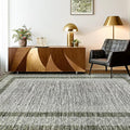 GarveeHome Small Bedroom Area Rug 3x5 Bordered Area Rug for Living Room Nursery Non Slip Kitchen Throw Carpet Low Pile Modern Rugs Washable Bathroom Mat Soft Green Rugs for Laundry Entryway