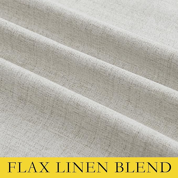 NICETOWN Snowbound Vintage Linen 100% Blackout Curtains for Classroom, Thermal Insulated Curtains 63" Long, Noise Reducing Window Treatment Drapes for Gym Room, 42" Wide Per Panel, Set of 2