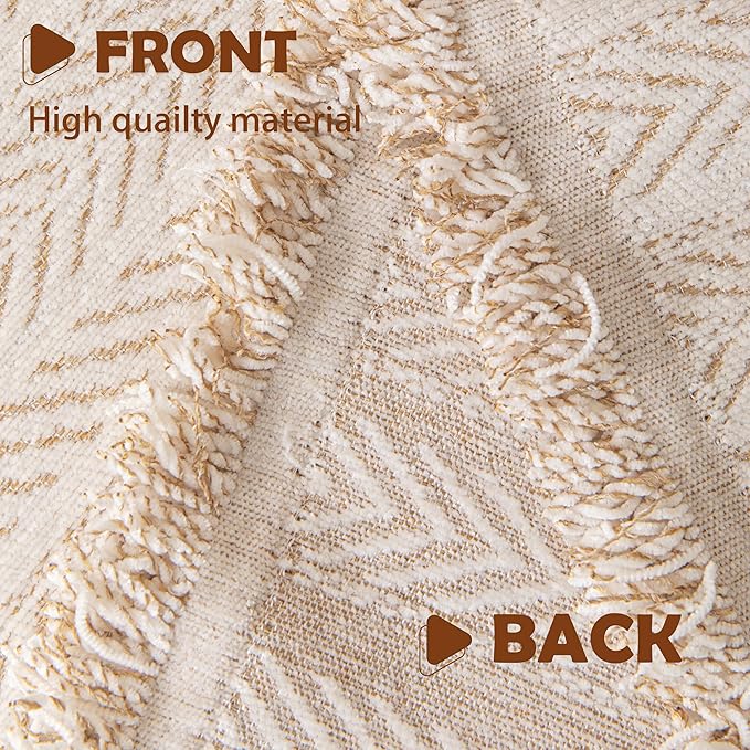 Boho Chenille Couch Cover for Dogs, Non Slip Sofa Cover, Couch Slipcover Covers for 3 Cushion, Furniture Protector with Tassels for Pets Washable, 71"x134", Fishbone Beige