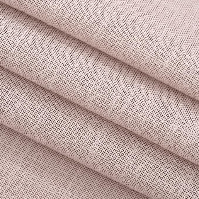 Blush Pink Curtains for Living Room Back Tab Modern Farmhouse Semi Sheer Curtains 84 inches Long 2 Panels Set Muted Neutral Window Curtain for Dining Room Bedroom 52x84