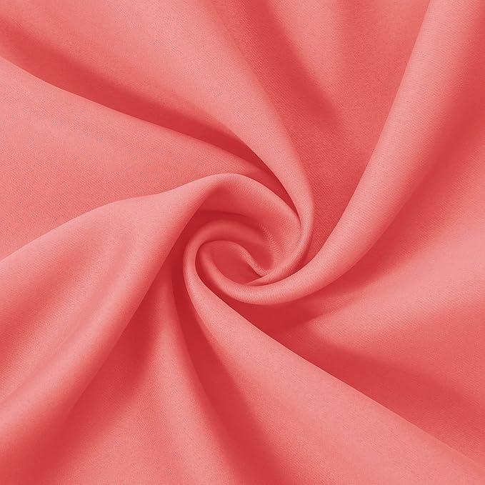 LEMOMO Blackout Curtains 66 x 84 inch/Coral Curtains Set of 2 Panels/Thermal Insulated Room Darkening Bedroom Curtains