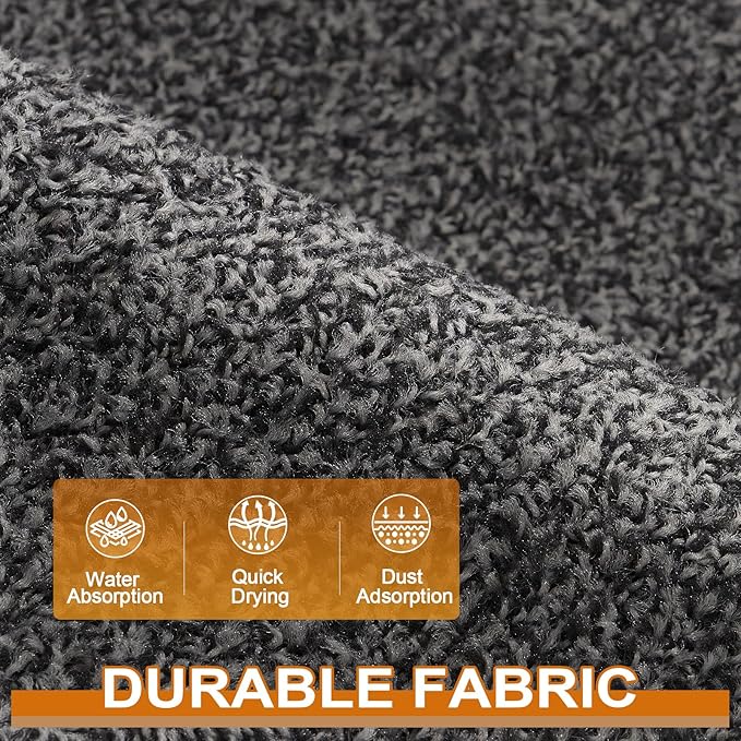Mibao Front Door Mat, Dirt Trapper Welcome Mat for Outdoor Indoor, Non-Slip Waterproof Doormat, Durable Machine Washable Low Profile Entry Rug for Back Door Outside Patio Porch, 29.5" x 17", Grey