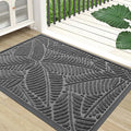 Colorxy Waterproof Doormat, Sturdy Natural Rubber Front Door Mats, Non Slip Low Profile Indoor Outdoor Entrance Mat, Stain Resistant Easy Clean Floor Mat for Patio or Entryway, 59''x36'', Dark Grey