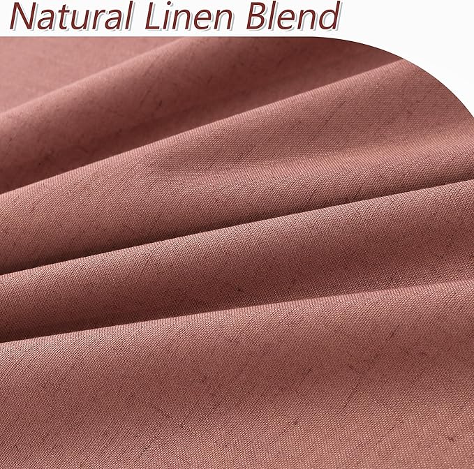 Guken 100% Blackout Curtains 84 Inch Length 2 Panels Set for Girls Bedroom Back Tab Thermal Insulated Black Out Linen Drapes Room Darkening Window Curtains 84 Inches Long,Dusty Rose