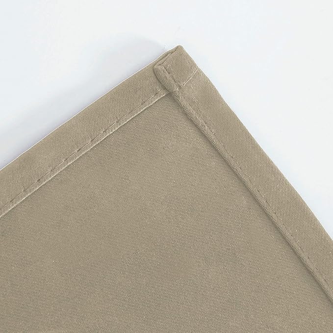 LEMOMO Blackout Curtains 52 x 45 inch/Beige Curtains Set of 2 Panels/Thermal Insulated Room Darkening Bedroom Curtains