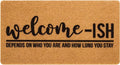 Eohak Welcome-Ish Front Door Mat - Welcome-Ish Depends Who You are Doormat Non Slip Backing Mat for Home Entry Farmhouse（17"x 29" ）