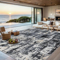 Area Rugs 10x12 Living Room - Washable Rug Modern Abstract Soft Large Neutral Non-Slip Carpet Indoor Floor Thin Carpets for Bedroom Dining Room Farmhouse Nursery Home Office Black Gold