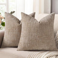 decorUhome Oatmeal Chenille Euro Sham Throw Pillow Covers 22x22 Set of 2 Textured Soft Cozy Slubby Couch Pillow Covers Modern Farmhouse Boho Decorative Pillow Cases for Bed Sofa Living Room