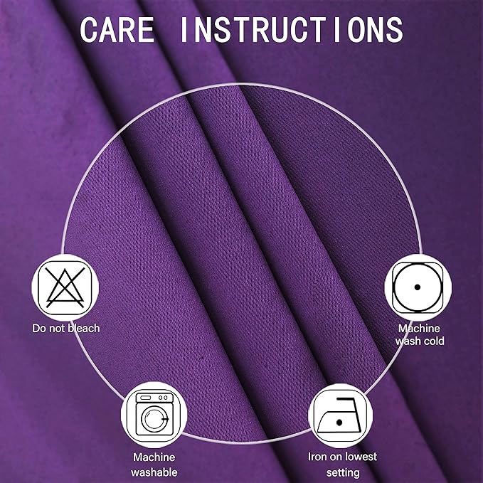 LEMOMO Purple Thermal Blackout Curtains/42 x 95 Inch/Set of 2 Panels Room Darkening Curtains for Bedroom