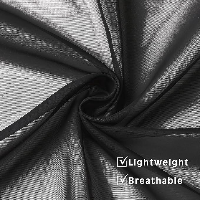 OWENIE Black Sheer Curtains 72 Inches Long 2 Panels, Transparent Voile Sheer Curtain Double Rod Pocket Gauze Drapes for Living Room Bedroom Window Sliding Glass Door Treatment, 42 x 72 Inch