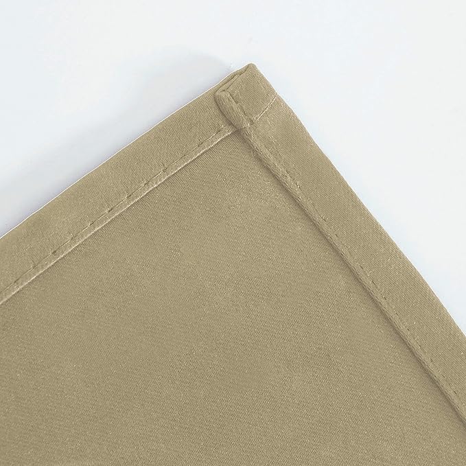 LEMOMO Beige Blackout Curtains 34 x 84 Inch Length/Set of 2 Curtain Panels/Thermal Insulated Room Darkening Blackout Curtains for Bedroom