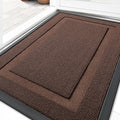 OLANLY Front Door Mat Indoor Outdoor Entrance, Waterproof All-Season, All-Weather Doormat, Sturdy Natural Rubber, Low Profile, Easy Clean Patio Porch Entryway Mat, 33x21, Chocolate Brown