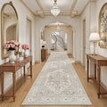 Madane Hallway Runner 3x14 - Runner Rugs 14ft Washable Entryway Rug Vintage Kitchen Runners Non Slip Indoor Area Rug Farmhouse Carpet Runner for Bathroom Living Room Bedroom, Beige/Brown