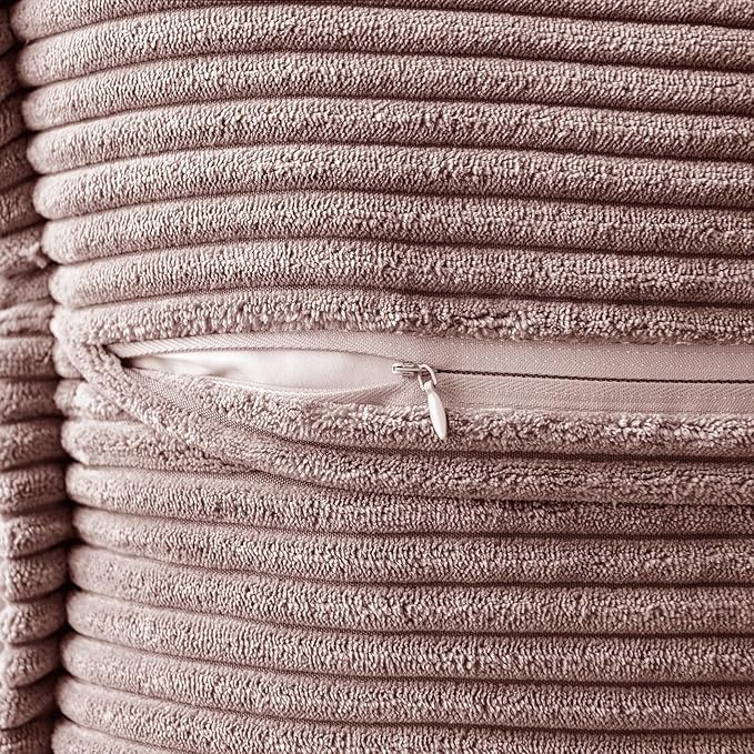 MIULEE Spring Decorative Lumbar Throw Pillow Covers for Couch Bed Livingroom 12x20 Inch Set of 2 Blush Pink Boho Throw Pllows Broadside Striped Patchwork Soft Corduroy Pillowcases Valentine Decor