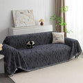 MYSKY HOME Couch Covers for 2 Cushion Couch Sofa, Chenille L Shape Sectional Couch Cover - Pet-Friendly, Machine Washable, Non-Slip Sofa Protector for Dogs, Kids, 71"x118", Navy