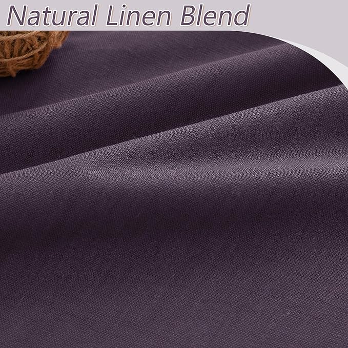 Guken 100% Blackout Curtains 96 Inch Length 2 Panels Set for Living Room Bedroom Back Tab Thermal Insulated Black Out Linen Drapes Room Darkening Window Curtains 96 Inches Long,Plum