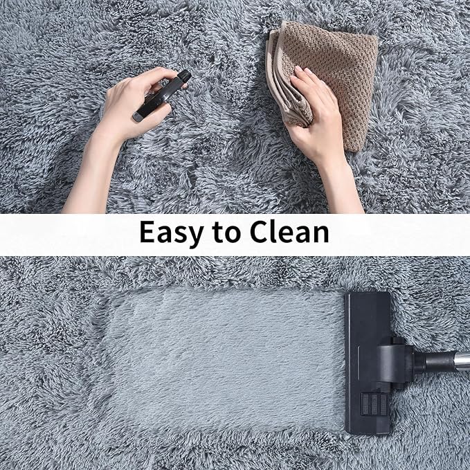 Fluffy Shag Runner Rugs for Bedroom Hallways, 2x8 Grey Long Soft Throw Area Rug Non Slip for Bedside Dorm, Shaggy Furry Carpet for Nursery Living Room Home Decor