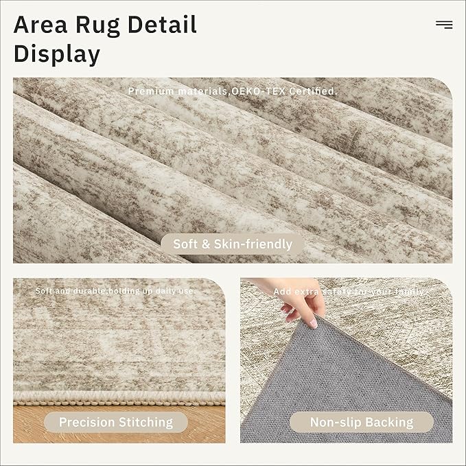 Runner Rug 2'x10' Washable Non-Slip Runner Rugs for Kitchen Bathroom Laundry Room Brown Vintage Floor Carpet Runners for Hallway Entryway