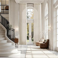 Cream Beige Linen 144 Inch Curtains for Living Room Light Filtering Semi Sheer Curtain Back Tab Modern Farmhouse Decor Elegant Coastal Drapes Floor to Ceiling High Window for Bedroom 52x144, 2 Panels