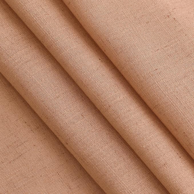Nanspring Peach Quartz Linen Curtains 120 Inch Length 2 Panel Set Back Tab Loop Pocket Light Filtering Semi Sheer Boho Decor Curtains Extra Long for High Ceiling Living Room and Large Window 52x120