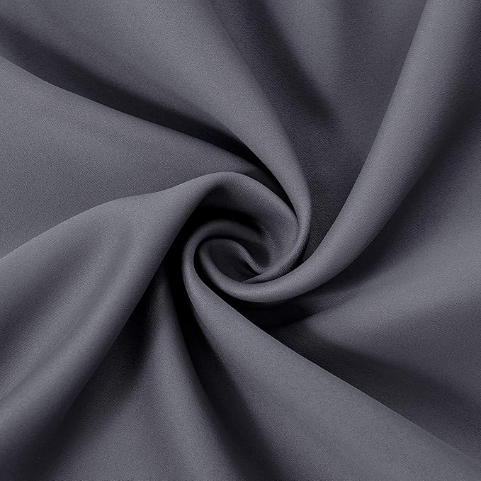 LEMOMO Blackout Curtains 66 x 84 inch/Grey Curtains Set of 2 Panels/Thermal Insulated Room Darkening Bedroom Curtains