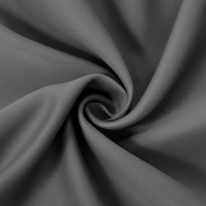 LEMOMO Frost Grey Blackout Curtains 34 x 84 Inch Length/Set of 2 Curtain Panels/Thermal Insulated Room Darkening Blackout Curtains for Bedroom