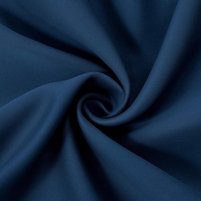 LEMOMO Navy Blue Blackout Curtains 34 x 54 Inch Length/Set of 2 Curtain Panels/Thermal Insulated Room Darkening Blackout Curtains for Bedroom