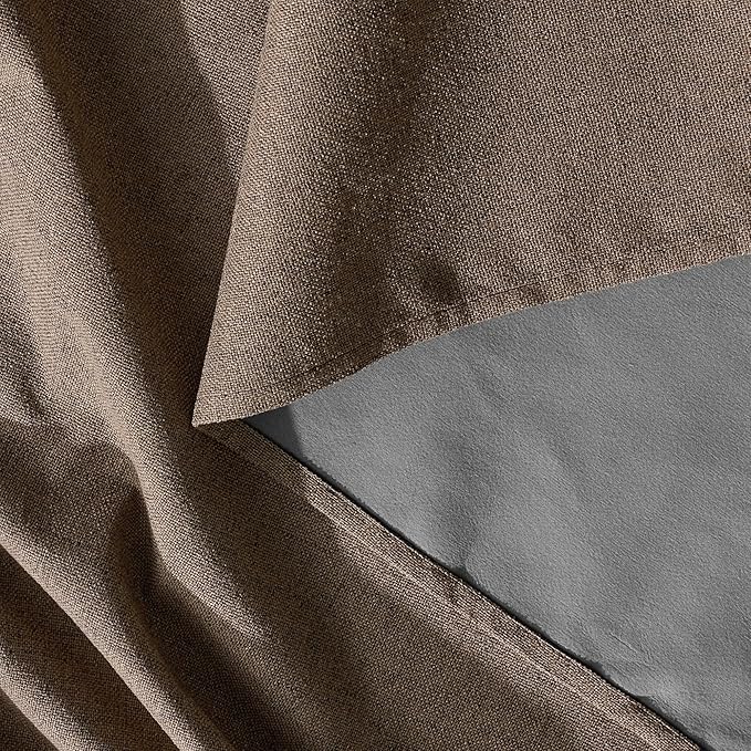 RYB HOME 100% Blackout Curtains 102 Inch Long, Thermal Insulated Window Curtains for Bedroom/Living Room/Dining/Sliding Glass Door, Privacy Assured Farmhouse Home Decor, W52 x L102, Coffee, 2 Panels